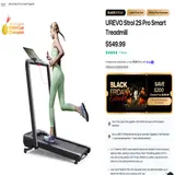 UREVO Strol 2S Pro Smart Treadmill, Foldable, LCD, Remote Control - Thumbnail 2